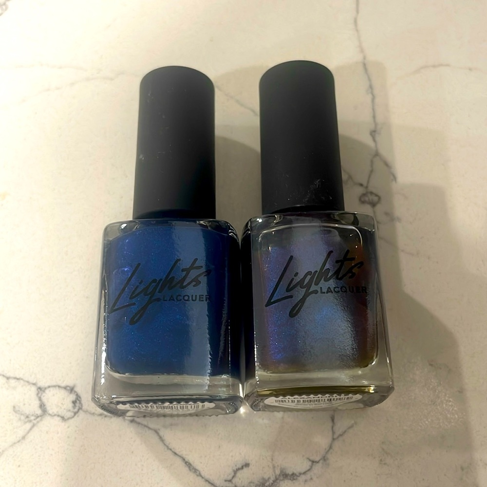 2 gorgeous shimmery metallic nail polish colors.